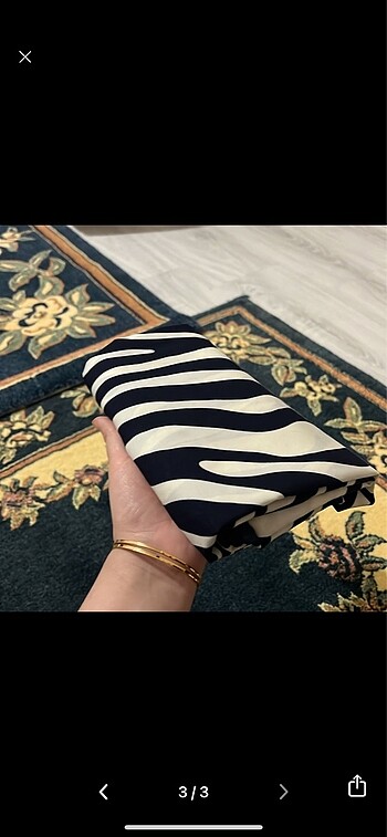 Diğer Medine İpeği Zebra Desen Şal