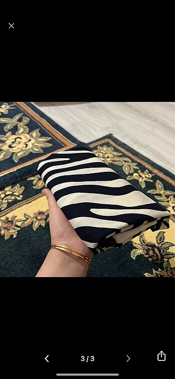  Beden Medine İpeği Zebra Desen Şal