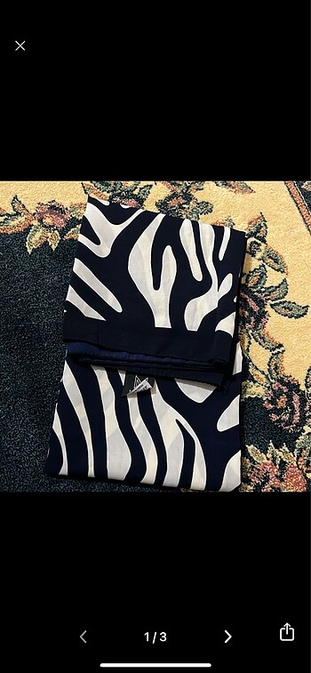  Beden lacivert Renk Medine İpeği Zebra Desen Şal