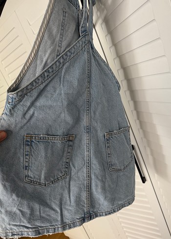 Kadın Mavi Kot Salopet - Görsel 2