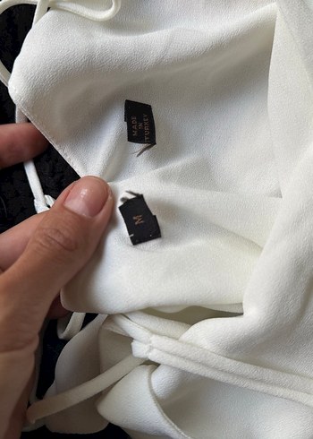 Beyaz Askılı Salaş Kadın Bluz - Görsel 3