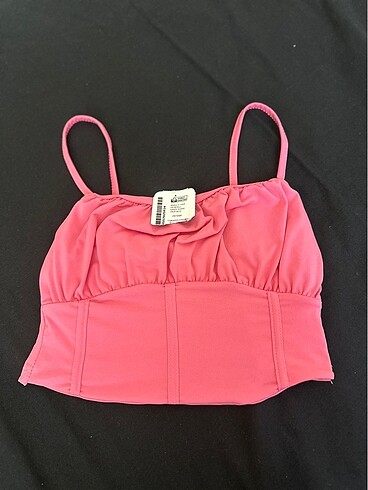Pembe crop bluz