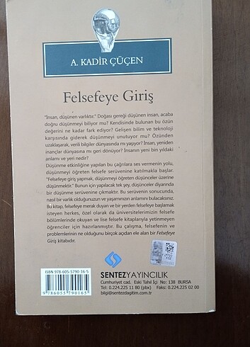  Sentez Yayınları Felsefeye Giriş - A. Kadir Çüçen ..