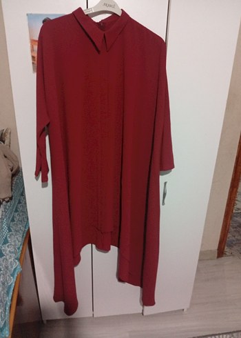 Bordo Uzun Kollu Salaş Tunik