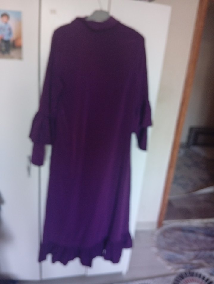 Diger Mor Uzun Kollu Gotik Elbise - Görsel 3