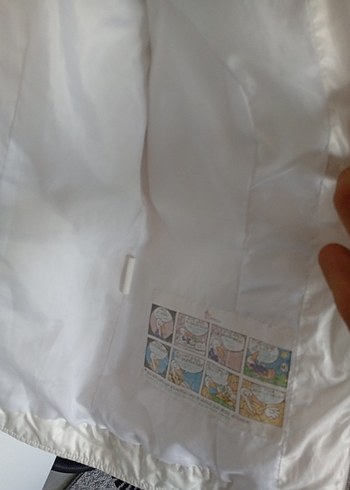 m Beden Beyaz Fermuarlı Kadın Mini Ceket