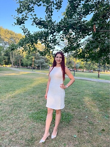 Diğer Beyaz büzgülü elbise