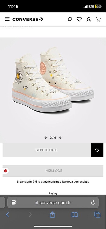 36 Beden camel Renk Converse Chuck Taylor All Star