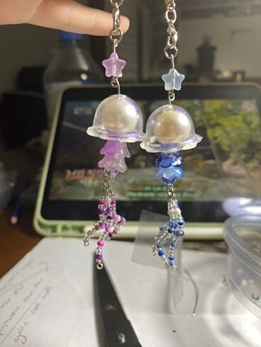 Jellyfish charm denizanası telefon charm çanta charm süs