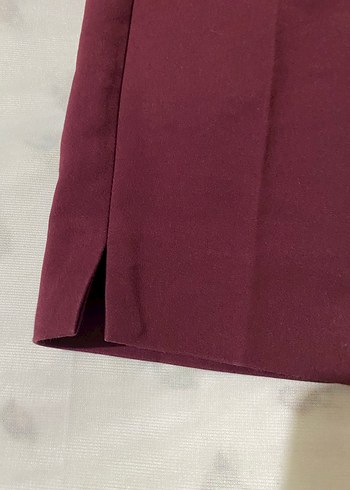 Kadın Bordo Midi Kumaş Pantolon - Görsel 4