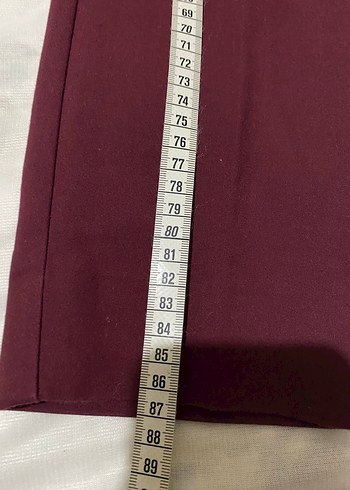 Kadın Bordo Midi Kumaş Pantolon - Görsel 5