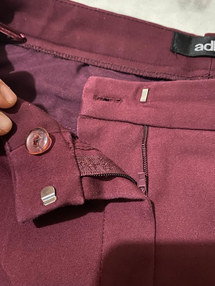 Kadın Bordo Midi Kumaş Pantolon - Görsel 3