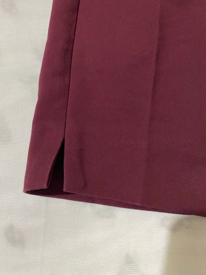 Kadın Bordo Midi Kumaş Pantolon - Görsel 4