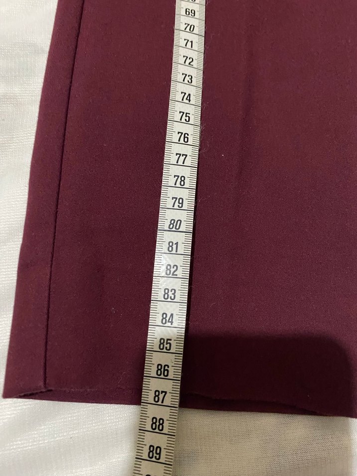 Kadın Bordo Midi Kumaş Pantolon - Görsel 5