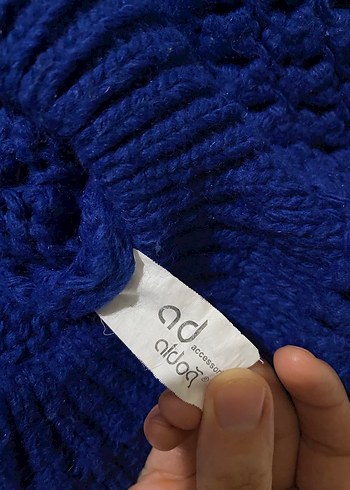 Kadın Mavi Örgü Bere - Görsel 3