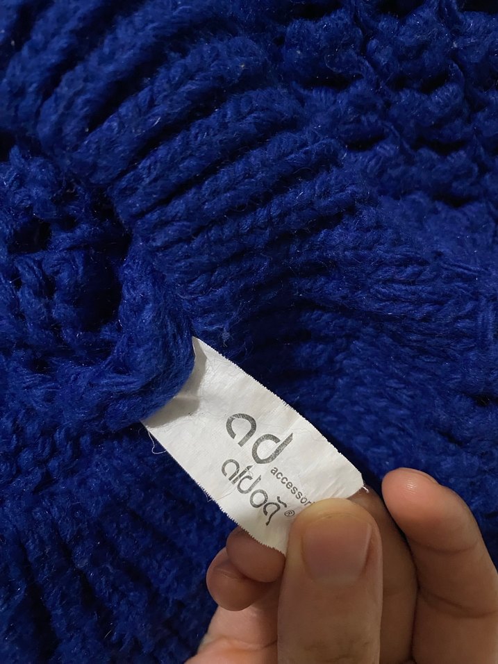 Kadın Mavi Örgü Bere - Görsel 3