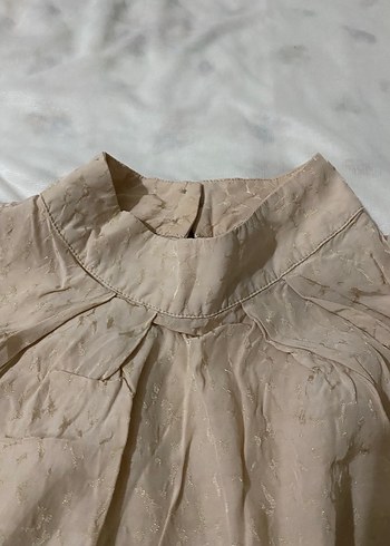 Siyah Kolsuz Keten Yüksek Yakalı Kadın Bluz - Görsel 2