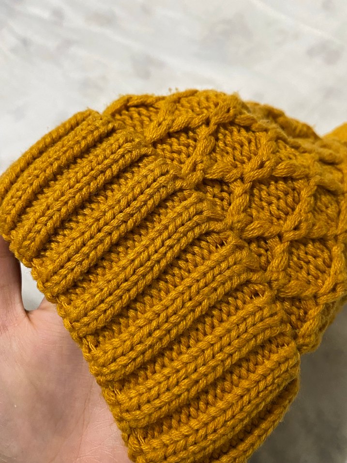 Bohem Tarzı Kahverengi Örgü Bere - Görsel 2