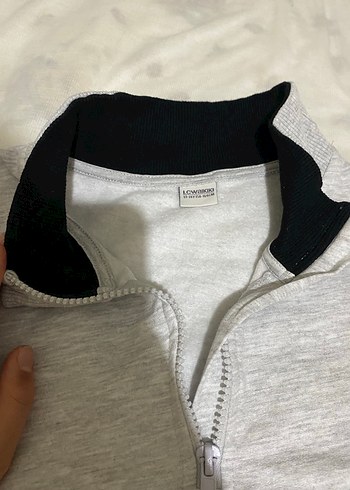 Gri Yarım Fermuarlı Kadın Sweatshirt - Görsel 4