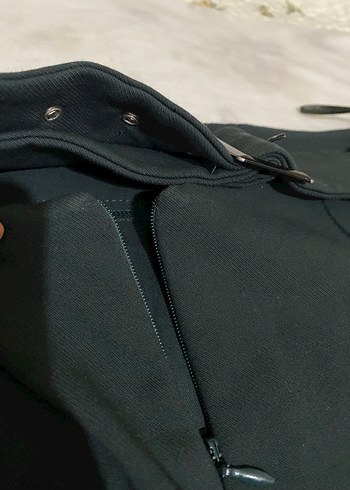 Kadın Siyah Kemerli Kumaş Pantolon - Görsel 3