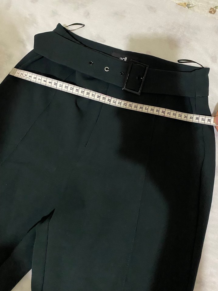 Kadın Siyah Kemerli Kumaş Pantolon - Görsel 5