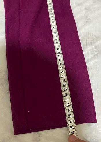 Kadın Mor Midi Saten Kumaş Pantolon - Görsel 6