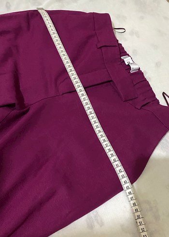 Kadın Mor Midi Saten Kumaş Pantolon - Görsel 5