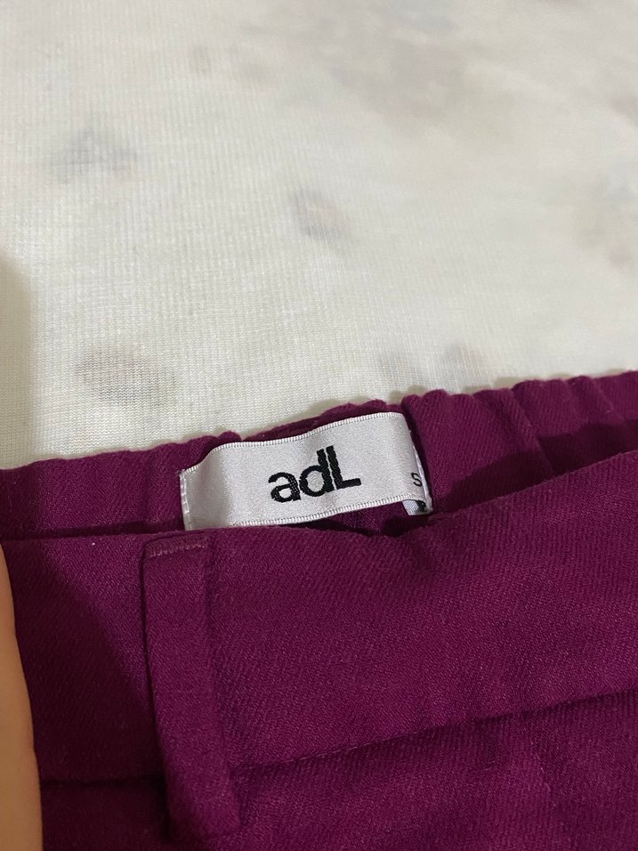 Kadın Mor Midi Saten Kumaş Pantolon - Görsel 3