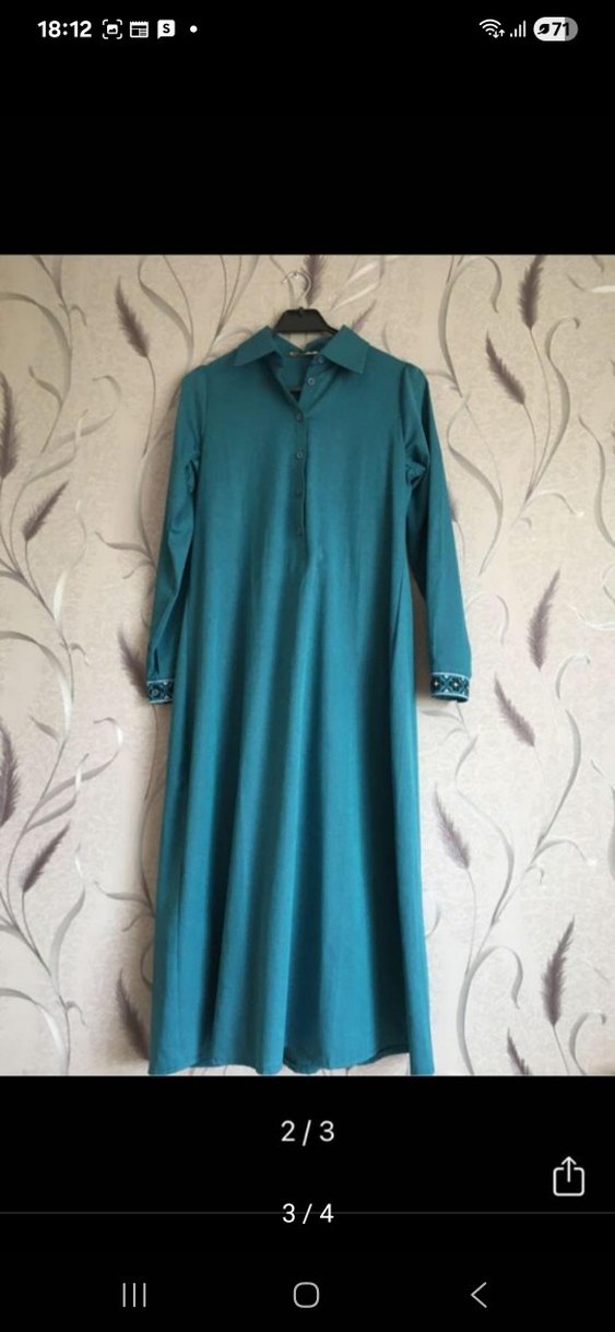 petrol renk sıfır tunik/elbise - Görsel 2