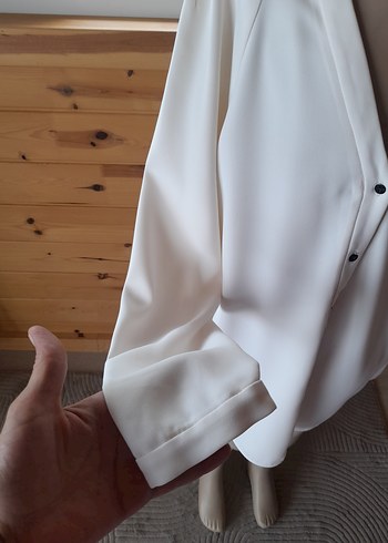 xs Beden ten rengi Renk Zara woman V Yakalı Beyaz Kadın Gömlek veya ceket