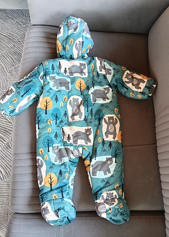 Kapüşonlu, Fermuarlı Bebek Erkek Tulumu - Görsel 6
