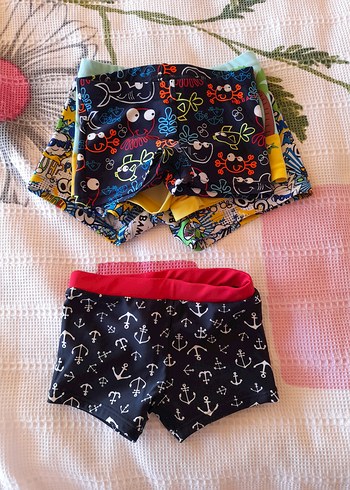 Renkli Erkek Çocuk Mayo ve Şort Seti - Görsel 14