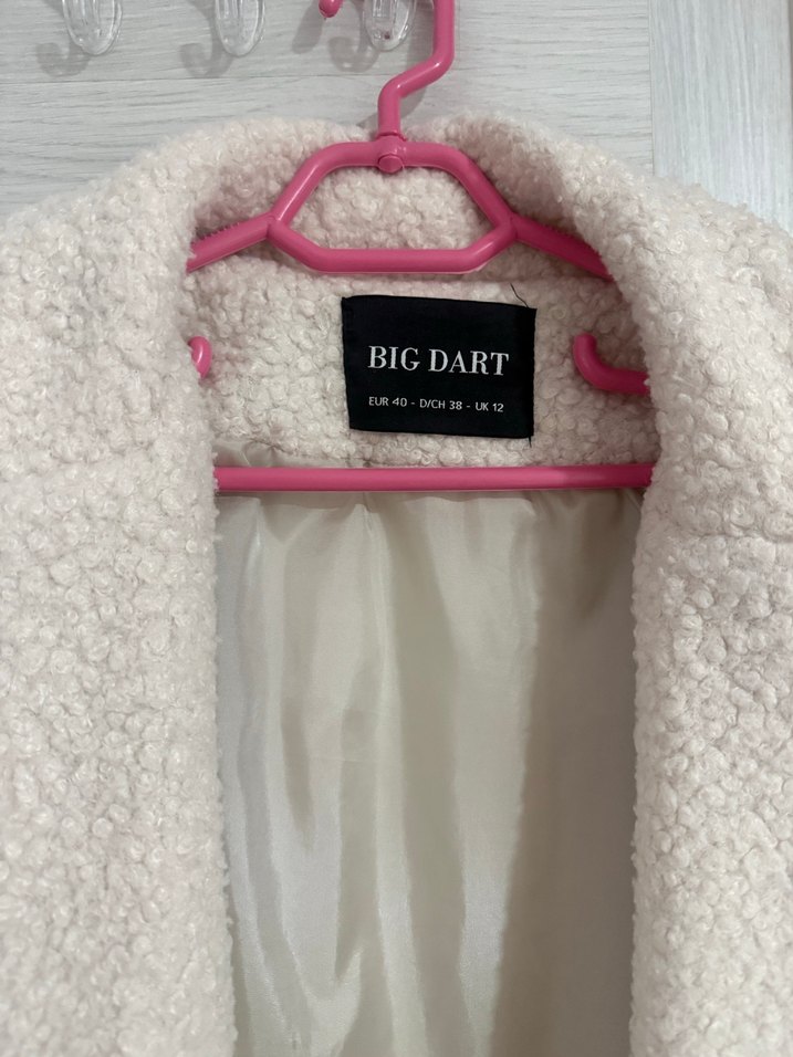 Krem Rengi Kadın Peluş Kaban - Görsel 2