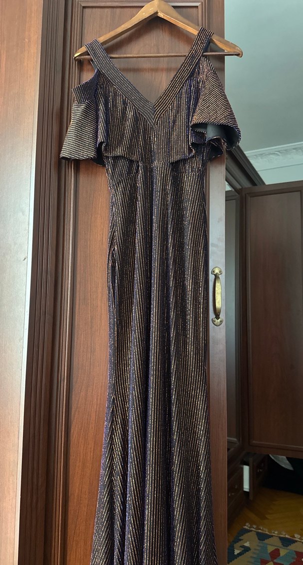 Koton marka abiye elbise simli - Görsel 5