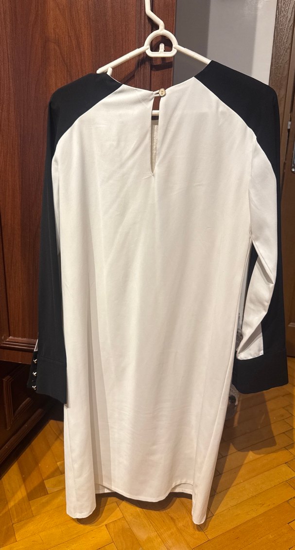 Beyaz Uzun Kollu Salaş Midi Tunik - Görsel 4