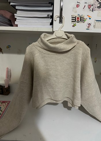 universal Beden Bej Boğazlı Örgü Kadın Triko Takım