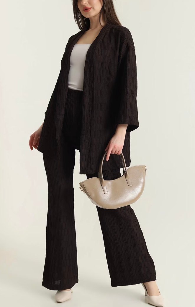 Taş Voager Kimono Pantolon Kadın İkili Takım - Görsel 4