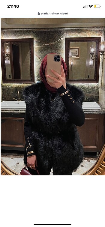 Bershka peluş kürk yelek