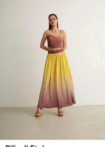 selwction patrice Bohem Sarı etek crop takim