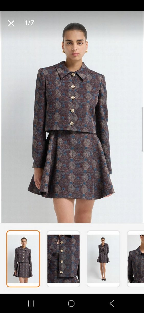 Düğmeli Kısa Vintage Kadın Ceket - Görsel 2