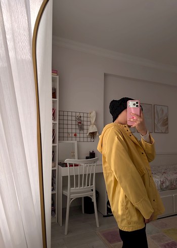 Sarı Midi Boy Şeffaf Yağmurluk - Görsel 3