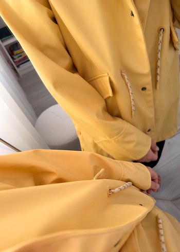 Sarı Midi Boy Şeffaf Yağmurluk - Görsel 2