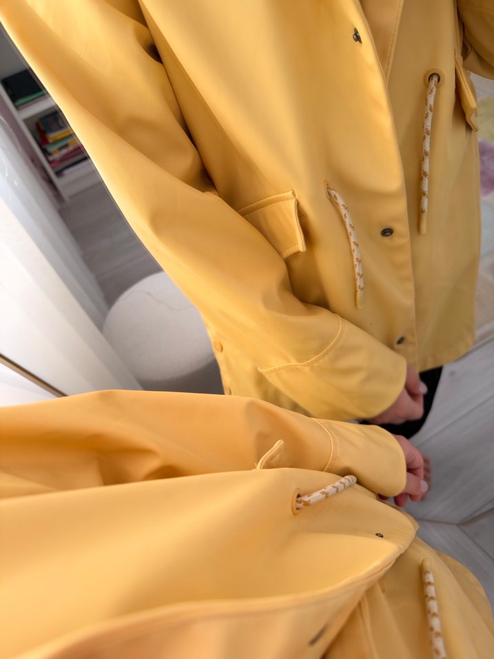 Sarı Midi Boy Şeffaf Yağmurluk - Görsel 2