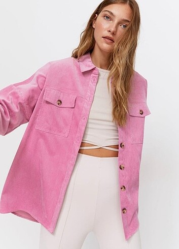 Stradivarius Fitilli Pembe Gömlek 