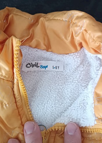 Kızlar için Parlak Sarı Fermuarlı Yelek - Görsel 2