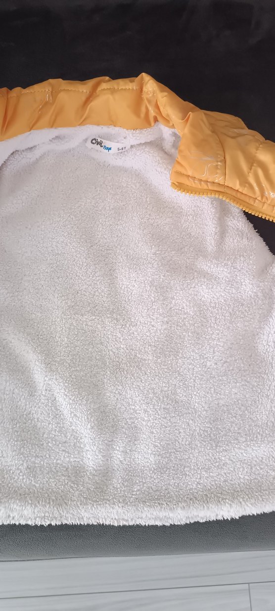 Kızlar için Parlak Sarı Fermuarlı Yelek - Görsel 5