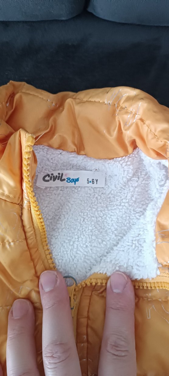 Kızlar için Parlak Sarı Fermuarlı Yelek - Görsel 2