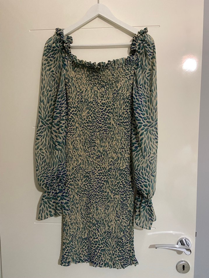 Çok Renkli Pilili Midi Elbise - Görsel 3