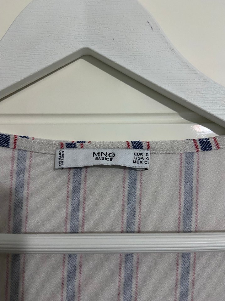 Çizgili Kısa Kollu Midi Elbise - Görsel 2