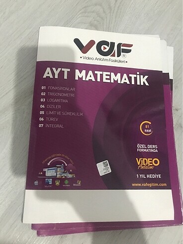 Ayt matematik vaf konu anlatımlı test kitabı
